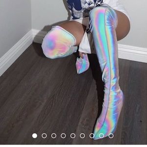 Over the knee reflective boots